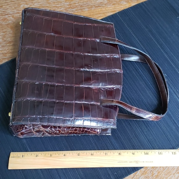 Not for sale💥VTG Lesco Alligator bag, dark brown - Picture 9 of 11